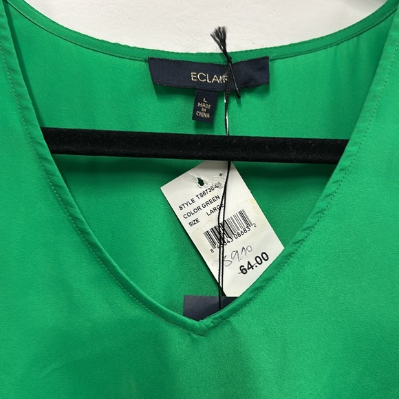 New eclair ruffle sleeve green blouse  L - Picture 2 of 5